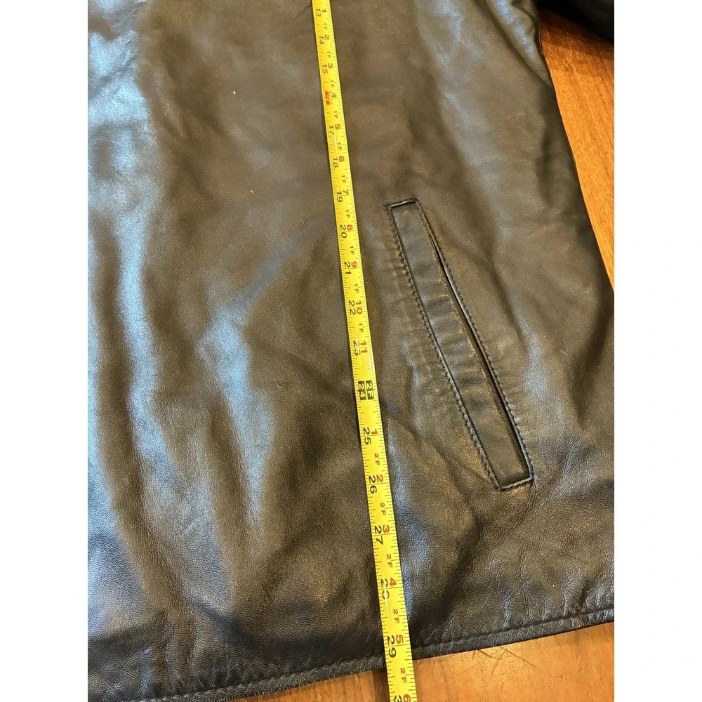 Vintage Wilsons Leather Bomber Biker Jacket Black Mens 2XL With Liner Wilson